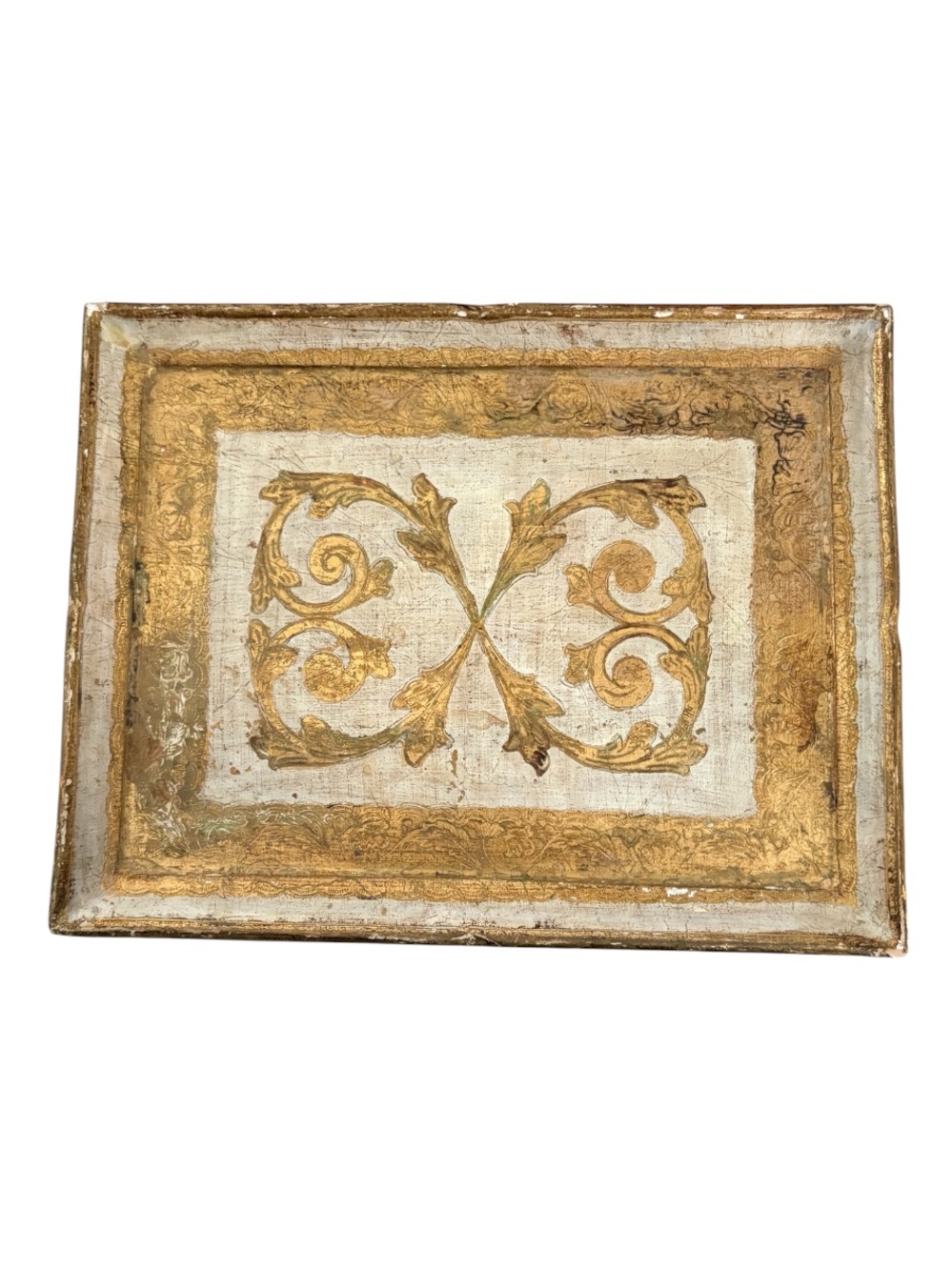 VINTAGE➕Florentia Italian Gilt & White Decorative Tray